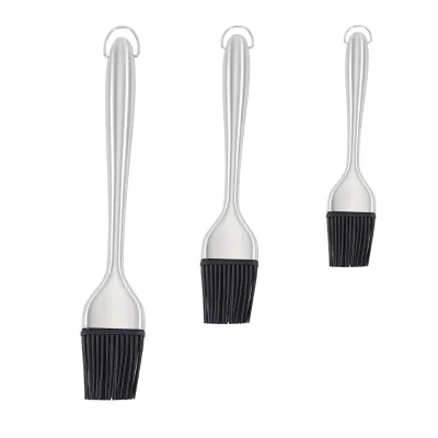 Stainless Steel Silicone Basting Brush Oil Brush Silicone Baking Brushes for Kitchen Cooking