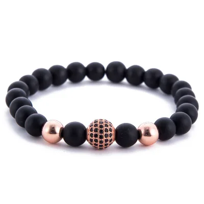 gemstone Women's Fashion Natural Stone Rose Gold Plated Beaded Elastic Armband Freshwater Pearl Charm Gift Jewelry Accessories for Men