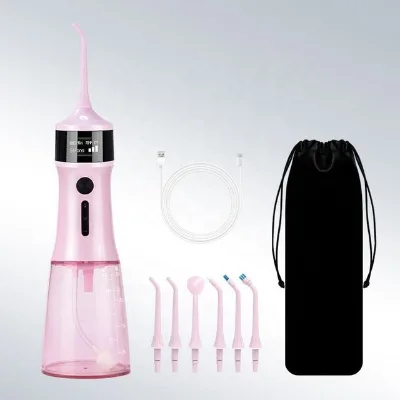 IPX7 Waterproof Portable Rechargeable Oral Irrigator Electric Water Flosser 4 Working Models with Functional Tips