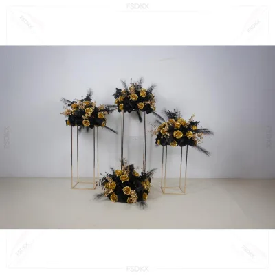 Sell High Quality Black and Gold Combination Flower Balls at Low Prices Artificial Flower Balls for Wedding Table Decoration