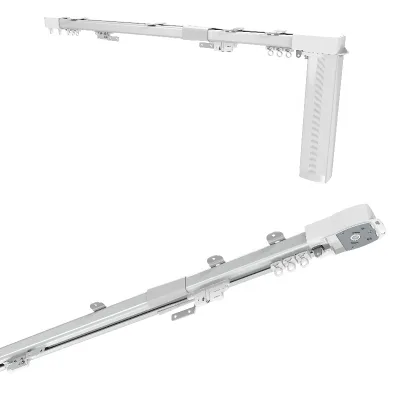 Telescopic Motorized Curtain Rail TUYA Wifi Control Adjustable Curtain Track