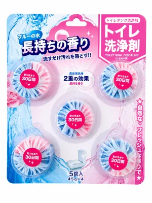 2 1 Eco-Friendly Disposable Fruit Fragrance Automatic Flushing Toilet Block WC Cleaning Bathroom Toilet Bowl Cleaner 50g*4 Packs