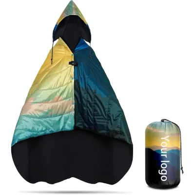 Waterproof Wearable Stadium Blanket Hooded Camping Blanket with Carry Bag Insulated Polar Fleece Outdoor Picnic Poncho Blanket