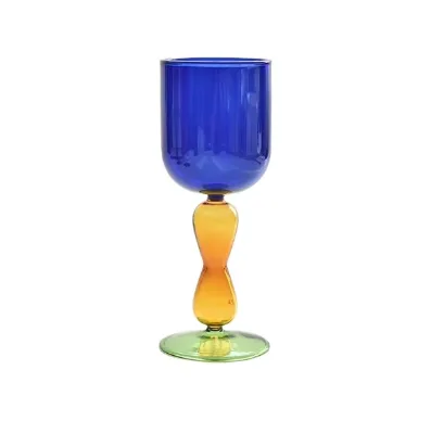 Wholesale GB Custom Creative Contrasting Red Wine Glasses Colored High Footed Glass Cocktail Glasses 250ml American Style
