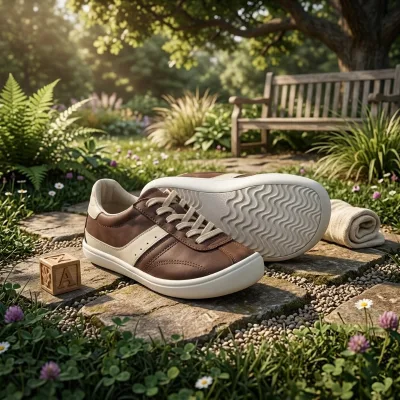Retro Style Zero Drop Sneakers Women Brown PU Leather Wide Fit Flat Shoes Comfortable Daily Walking Barefoot Trainers