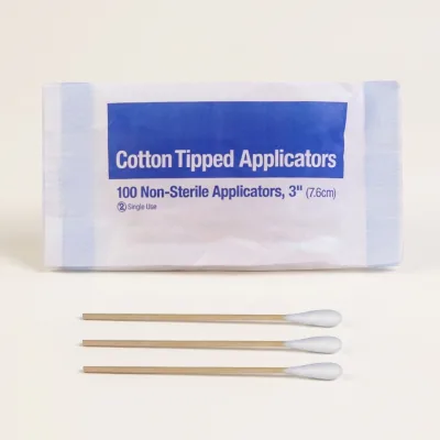 Paper Pouch Cleanroom Cotton Swab Medical Cotton Swabs with Wooden Sticks Cotton Tipped Wood Applicators Wholesale