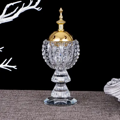 Wholesale Hot Sale Creative Arabic Middle East Glass Crystal Unique Beautiful Incense burner for Indoor Decoration