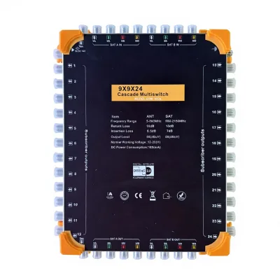 9x9x16 Multiswitch Cascade, Combines Satellite & Antenna Signals, F-Type Interface