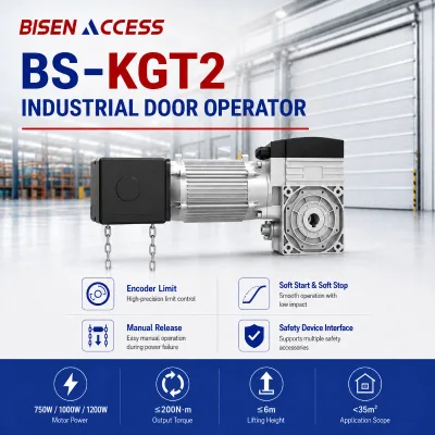 Industrial Door Operator BS-KGT2 Chain Type Overhead Sectional Door Motor Encoder Positioning Industrial Garage Door Opener