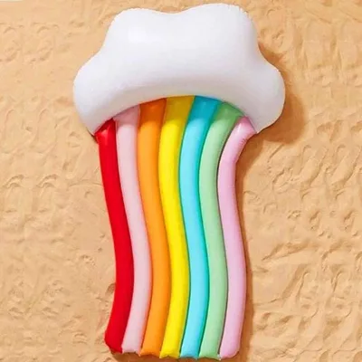 Factory Huge Inflatable Rainbow Cloud Lounger Float Luxury Raft for Home and School for Summer Pool Party and Entertainment