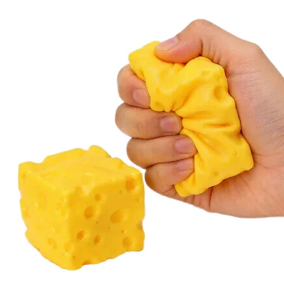 Custom Logo Cheese Squishy Toy PU Foam Stress Relief Funny Soft Promotional Gift Wholesale