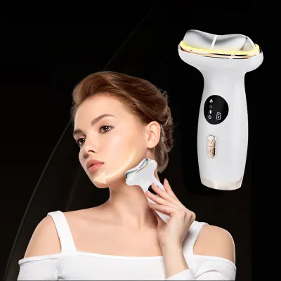 Vibrating Facial Massager Rechargeable Led Light Therapy Hot and Cold Face Beauty,anti Ageing Skin Care Face Lift Vibration