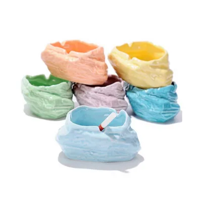 Creative and Irregular Shaped Ceramics Custom Ceramic Cigar Ashtray with Multiple Colors