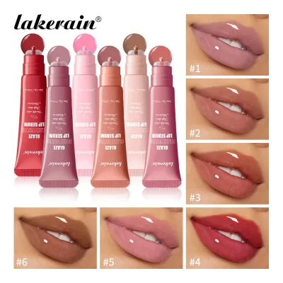 Lakerain 6 Color Donut Liquid Tinted Serum Lip Glaze Long-lasting Moisturizing Vitality Plump Lip Glaze