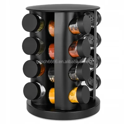 360 Degree Rotating Spice Rack Swivel Base Best Selling Sliding Spice Rack Pull Out Rotary Spice Containers