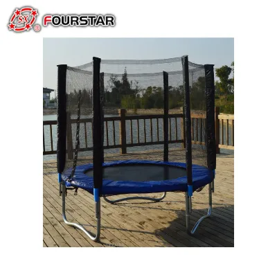 kids leisure playground blue trampoline with high quality jumping mat trampoline