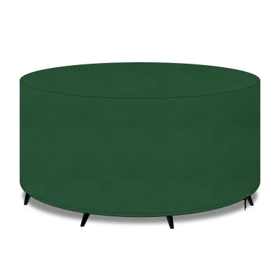 Factory Ready to Ship 600d Polyester Waterproof Durable Outside Green Garden Round Table Chair Set Outdoor Furniture Cover