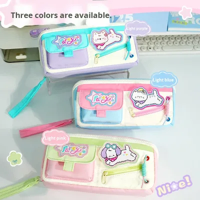 New School Kawaii High-end Retro Girl Fabric Pencil Case for Junior High School Students Organizer Pouch