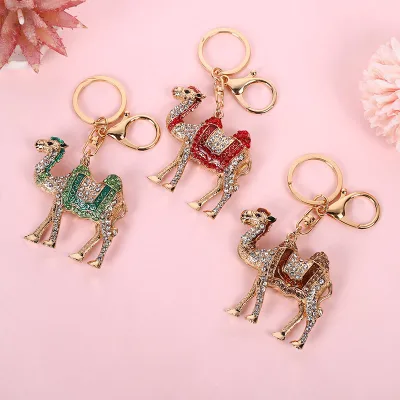 Crystal Rhinestone Camel Keychain Ornament Fashion Diamond Camel Shape Keychain Bag Accessories Car Hanging Keychain Gift