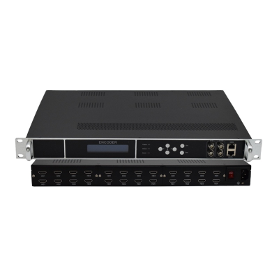 Q724M 24-In-1 Digital Video Encoder 1080P H.264 H.265 HD-MI Supports ISDB-T System & VCT Function RF Video to HD-Encoder