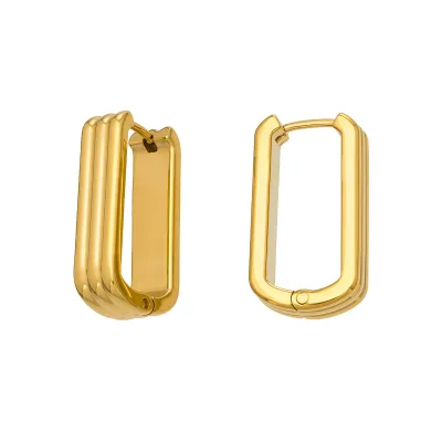 Classic Stainless Steel Earrings Non Tarnish U Shaped Hoop Minimalist Waterproof Hypoallergenic Elegant Daily Wear
