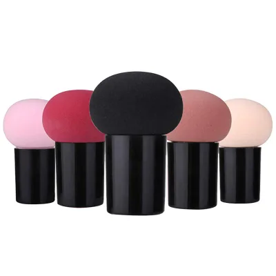 Wholesale Good Quality Super Soft Mushroom Makeup Sponge Handle Head Foundation Cosmetic Powder Puff Multi Colors Latex Free