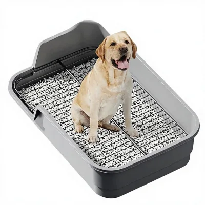 Plastic High Fence Anti Splash Dog Potty Tray Extra Large Slant Opening Urine Proof Indoor Small Dog Toilet Pet Cleaning