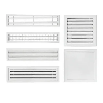 White ABS Durable Easy Installation Air Vent Grille Cover Set Modern Wall-Mounted Return Air Register for Hall HVAC