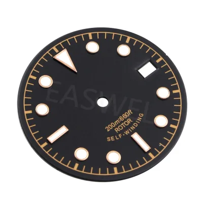 Movement Black Printed Glows 8 Hours Super Luminous C3 Custom Watch Dial