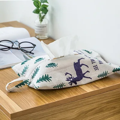 Cotton Linen Tissue Box ,Paper Towel Holder Home Storage Dust Bag Car Daily Use
