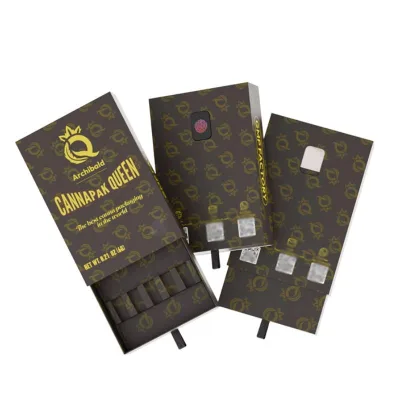 EPR Certified High End Black Rolled Cigarette Sliding Paper Box Custom CR Child Proof Pre Roll Cone Box With Drawstring