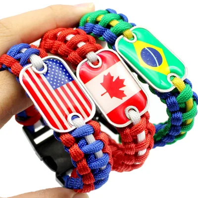 Country Flag Band Armband Puerto Rico Jamaica Mexico Costa Rica Haiti Honduras Nicaragua Handmade Paracord Bracelet