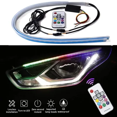 Ambient Light RGB With Remote Control to Control Color Led Strip Turn signal 100% Waterproof Signal Guide Strip Light for Cars