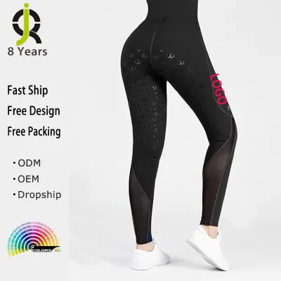 Customized Women Equestrian Pants Anti-slip Wear-resistant Riding Breeches With 2 Side Pockets and Mesh Fabric Riding Breeches