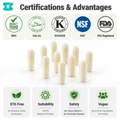 Empty Gelatin-Free Capsules Traceable Raw Materials HPMC Capsules Low Moisture 8% Ideal for Moisture-Sensitive Drugs