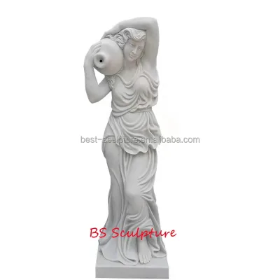 Large Outdoor Decoration Garden Stone Marble Lady With Jar Water Fountain's Price