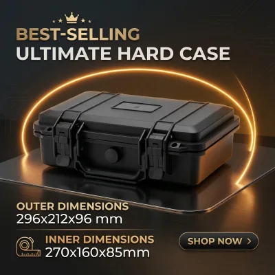 Small IP67 Waterproof Hard PP Black Plastic Lightweight Shockproof Industrial Pre-Cut Foam Protective Case