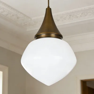 Heat Resistant Mouth Blown Milk White Conical Lampshade for Contemporary Pendant Lighting Fixtures