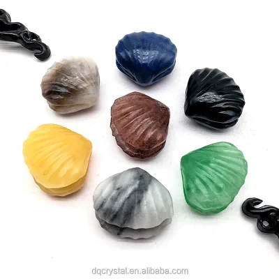 Wholesale Natural Crystal Yellow Calcite 4.7cm Shell Polished Crystal Carving Obsidian Shell for Decoration