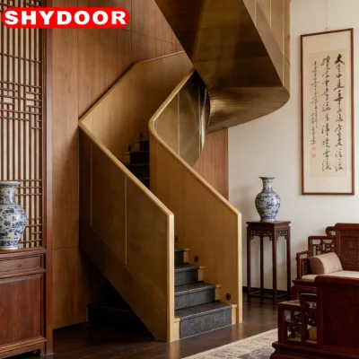 High-End Residential Handrails, Construction Project Copper Handrails, Custom Metal Stair Handrails