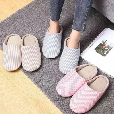 OEM/ODM Home Silent Striped EVA Soft Anti Slip Indoor Shoes Custom Color Warm Winter for for Promotion Gifts