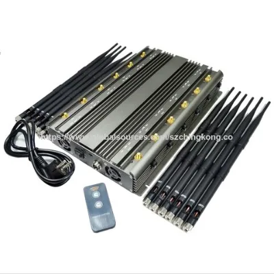 Powerful 5G signal jammer with 12 Antennas,Cellphone 3G 4G 5G WIFI GPS 70W Jamming Up To 60m