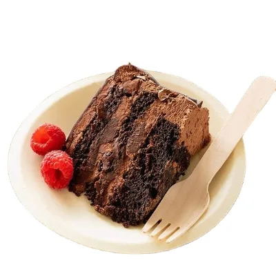 Elegant High-quality Customized Festive Wooden Disposable Plates Set for Party Dessert Stations