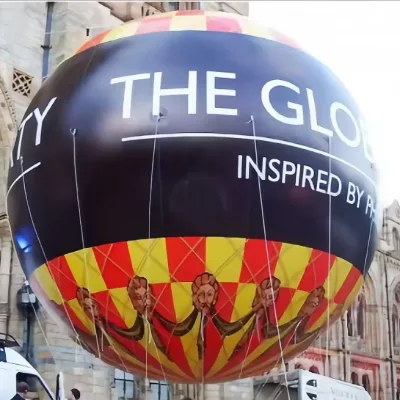 Custom Pattern Giant Inflatable Hot Air Balloon Fixed Base Ground Balloon for Mall Opening Outdoor Brand Advertising