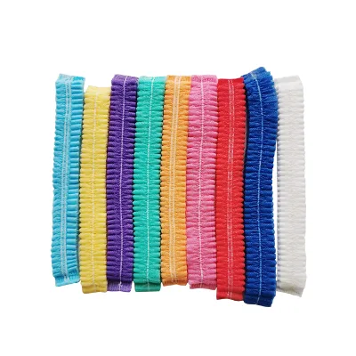 China Factory Surgical Medical Disposable Clip Cap Single Elastic Disposable Bouffant Cap Colorful NonWoven Cap