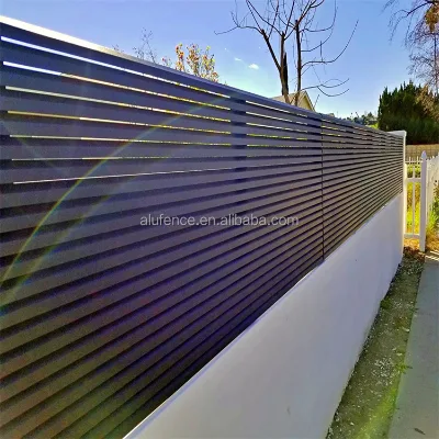 Custom Affordable Decorative Metal Powder Coated Vertical Aluminum Slat Fence Panels/Privacy Garden Fence