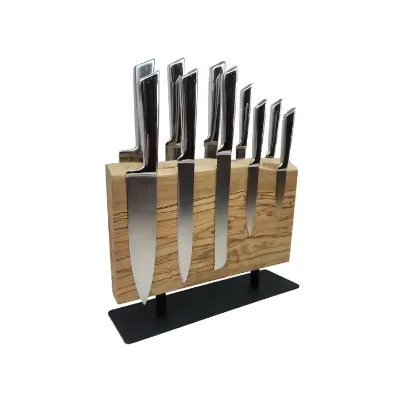 Manufacturer Custom Home Wood Double-Sided Magnetic Knife Holder Kitchen Knives Storage Rack Magnet Tool Rest