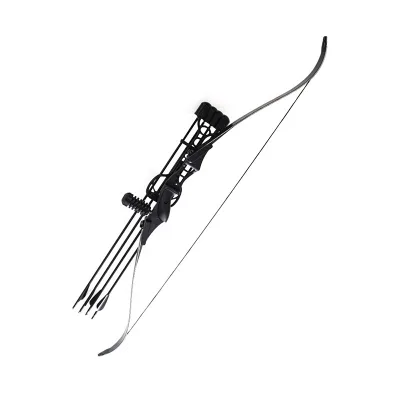 Archery 54" Youth Recurve Bow Hunting Black Long Bow for Beginner Teenagers Right Left Hand Black - Draw Weight 30lbs -50lbs
