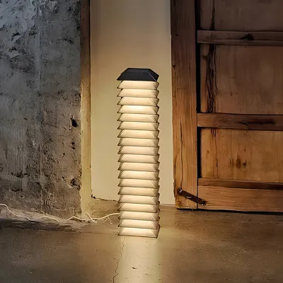 Modern Iron Square Atmosphere Floor Lamp with LED and Touch Control for Tea Room and Staircase Decor