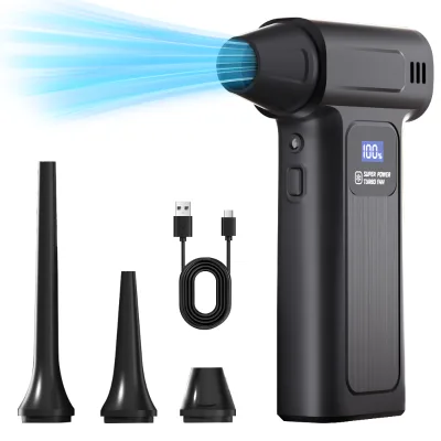 Portable Rechargeable Electric High Speed Air Duster Blower Fan Cleaning Brush for Electronic Equipment Cleaning 4000mAh Battery
